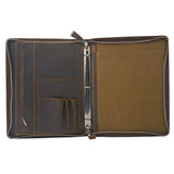 Rustic Leather Padfolio with 3-Ring Binder for Letter A4 Paper, 11-inch MacBook Air