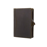Rustic Leather Organizer Laptop Portfolio with 3-Ring Binder for 15 inch MacBook Pro, Legal Size 8.5 x 14 Pad