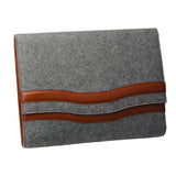 Leather and Wool Felt Organizer Expandable 4-Pocket File Folder, to Fit A4 Papers and 13 inch Laptop
