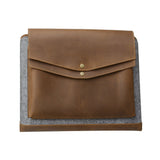 Wool Felt and Leather Organizer Portfolio, to Fit A4 Notepad and Tablet Device
