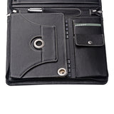 Zippered Leather Padfolio With Bluetooth Keyboard and Angle Viewing