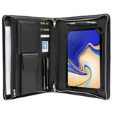 Leather Portfolio Case, Padfolio Folder Organizer with Zipper for Galaxy Tab S4/ Tab S5e/ Tab S6 10.5"/Tab S3 9.7