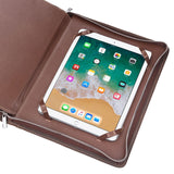 Crazy-Horse Leather Padfolio, Multi-function Business Binder/case,Document Organizer Holder for iPad 12.9/11/10.9/10.5/10.2/9.7