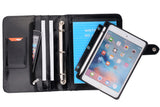 Leather Binder Portfolio with Removable Tablet Holder, Organizer Padfolio Case with 3-Ring Binder for iPad mini 6 /mini 5 / mini 4