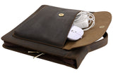 Vintage Crazy-Horse Leather Portfolio Document Folder A4 Notepad Padfolio with Handle, for iPad/ Surface/ 12" Tablet