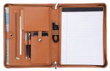 Genuine Leather Portfolio Case, Zipper Organizer Padfolio for iPad 12.9/11/10.5/9.7 inch, A4 Portfolio for Notepad