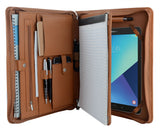 Genuine Leather Portfolio Organizer Padfolio for Samsung Galaxy Tab S3 9.7 and Galaxy Tab S4/ Tab S5e/ Tab S6 10.5, A4 Portfolio for Notepad
