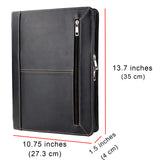 Zipper Portfolio Case with Removable Tablet Holder, Organizer Padfolio Case for A4 Notepad and 9.7"/ 10.5"/ 12.9" iPad