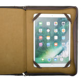 Professional Padfolio Organizer Vintage Genuine Leather Portfolio Case with A4-Sized Notepad Holder for iPad 12.9 / 10.5 / 11.2 / 11/ 9.7 inch