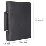 Leather Laptop Portfolio with Handle, Zipper Organizer Padfolio with Notepad Holder for 13-inch Surface Book 2/ Surface Book 3/ MacBook