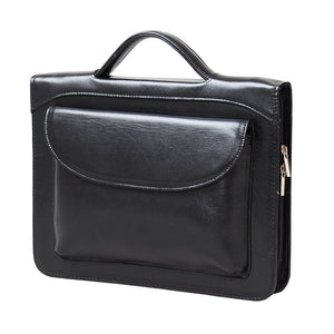 Leather Organizer Padfolio with Handle and Pocket, for iPad 9.7/10.2/10.5/10.9/11/12.9 and A4 Paper