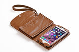 Leather Organizer Wristlet Wallet Purse with Pockets and Holder for iPhone 6 / 6 Plus