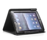 iPad portfolio case with notebook space in black real leather