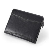 Leather Zip-Close Padfolio With Exterior Pocket