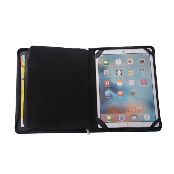 Leather Portfolio With Notepad Space for 12.9/11/10.5/9.7 inch iPad Pro,Black
