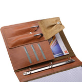 Leather Padfolio with 3 Ring Binder, Organizer Binder Folder Portfolio for A4 Notepad Notebook Documents