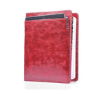 Notebook Cover with iPad pocket in red real leather