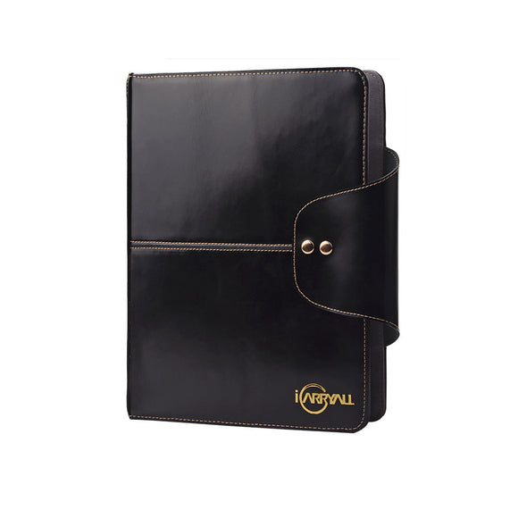 Leather Portfolio Organizer, Business and Interview Padfolio with Spring Clip, Holds 8.5 x 11-inch Papers