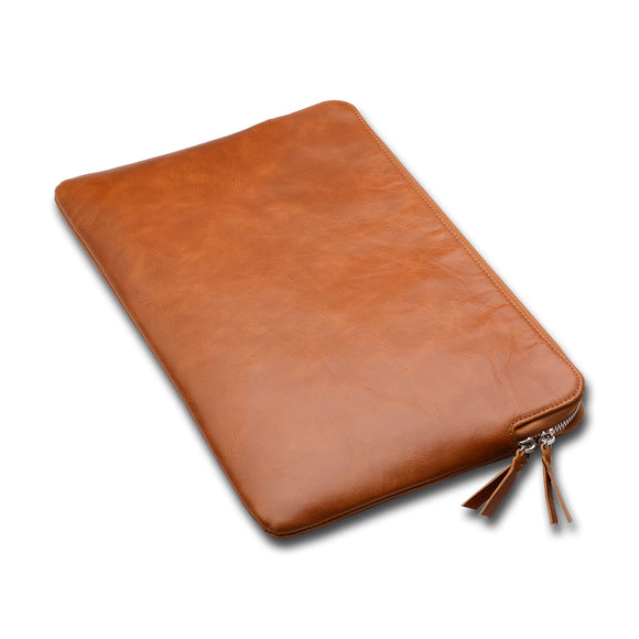 Leather Laptop Sleeve 13 inch, Leather Laptop Sleeve Case with Zipper for 13.5 inch Surface Book/ 13.3 MacBook Air/Pro