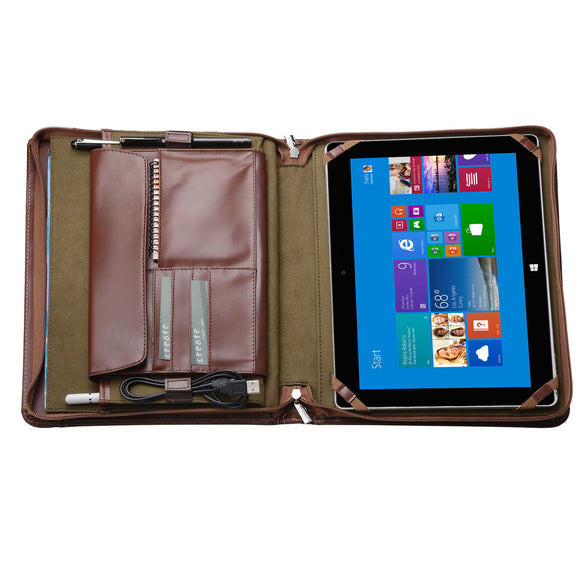 Leather Business Portfolio Professional Organizer A4 Document Folder Notepad Padfolio Case for the New Surface Pro 4/5/6/7/8